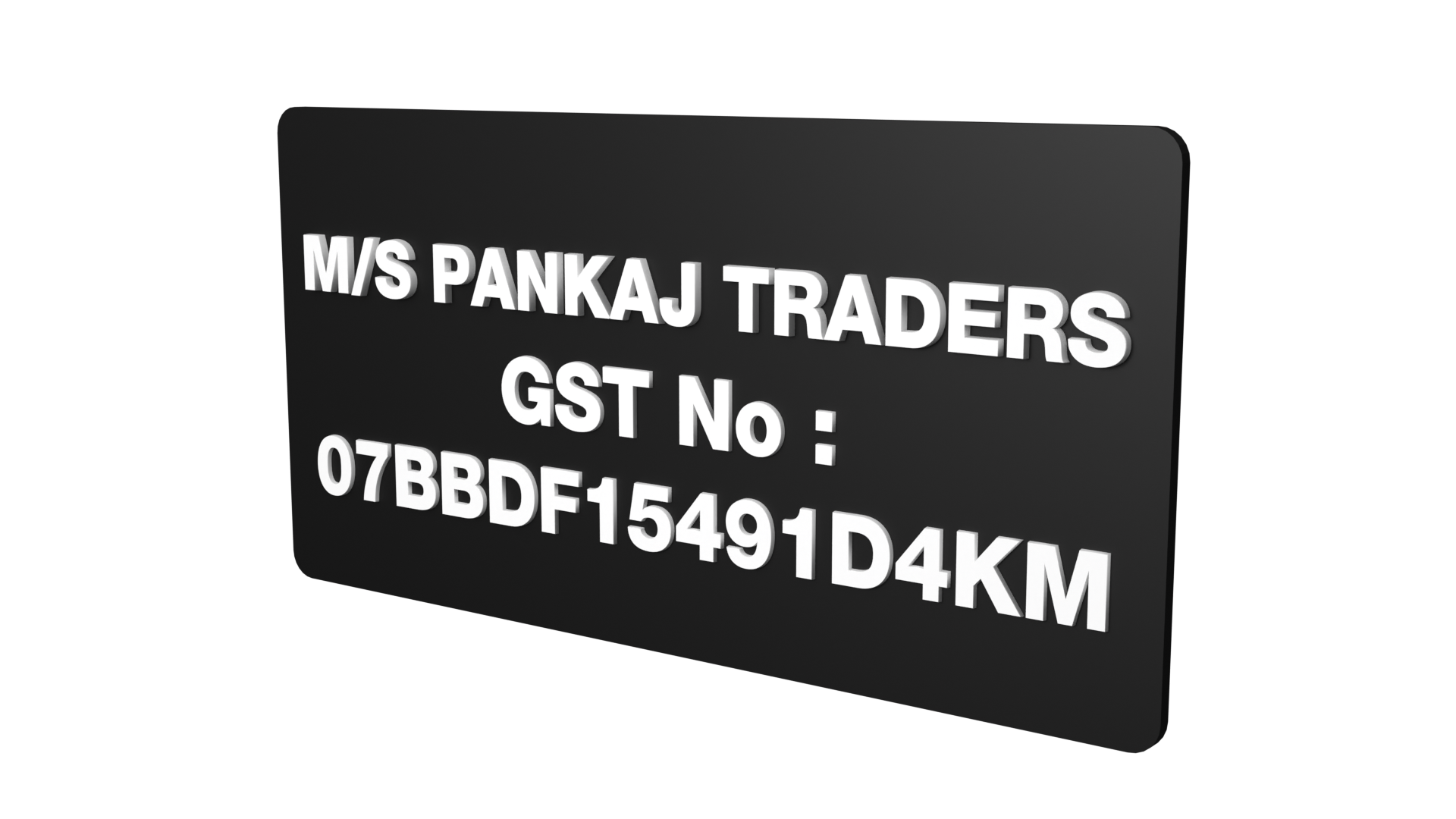 GST No Plate Custom Acrylic GST No Name Plate