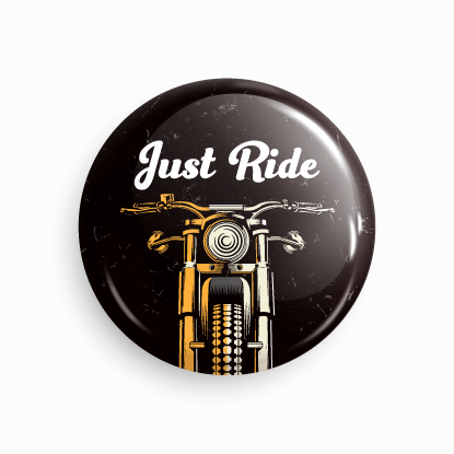 Bike Rider Badge_03 | Round pin badge | Size - 58mm - Parallel Learning