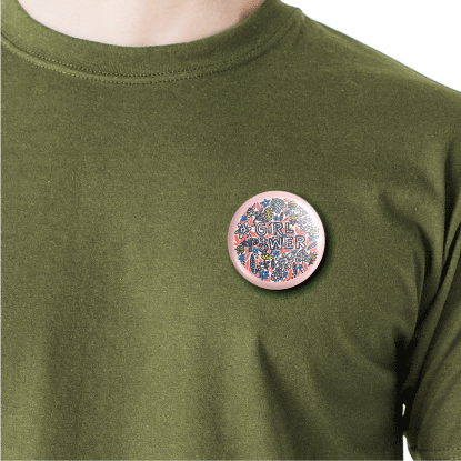 Girl power | Round pin badge | Size - 58mm - Parallel Learning