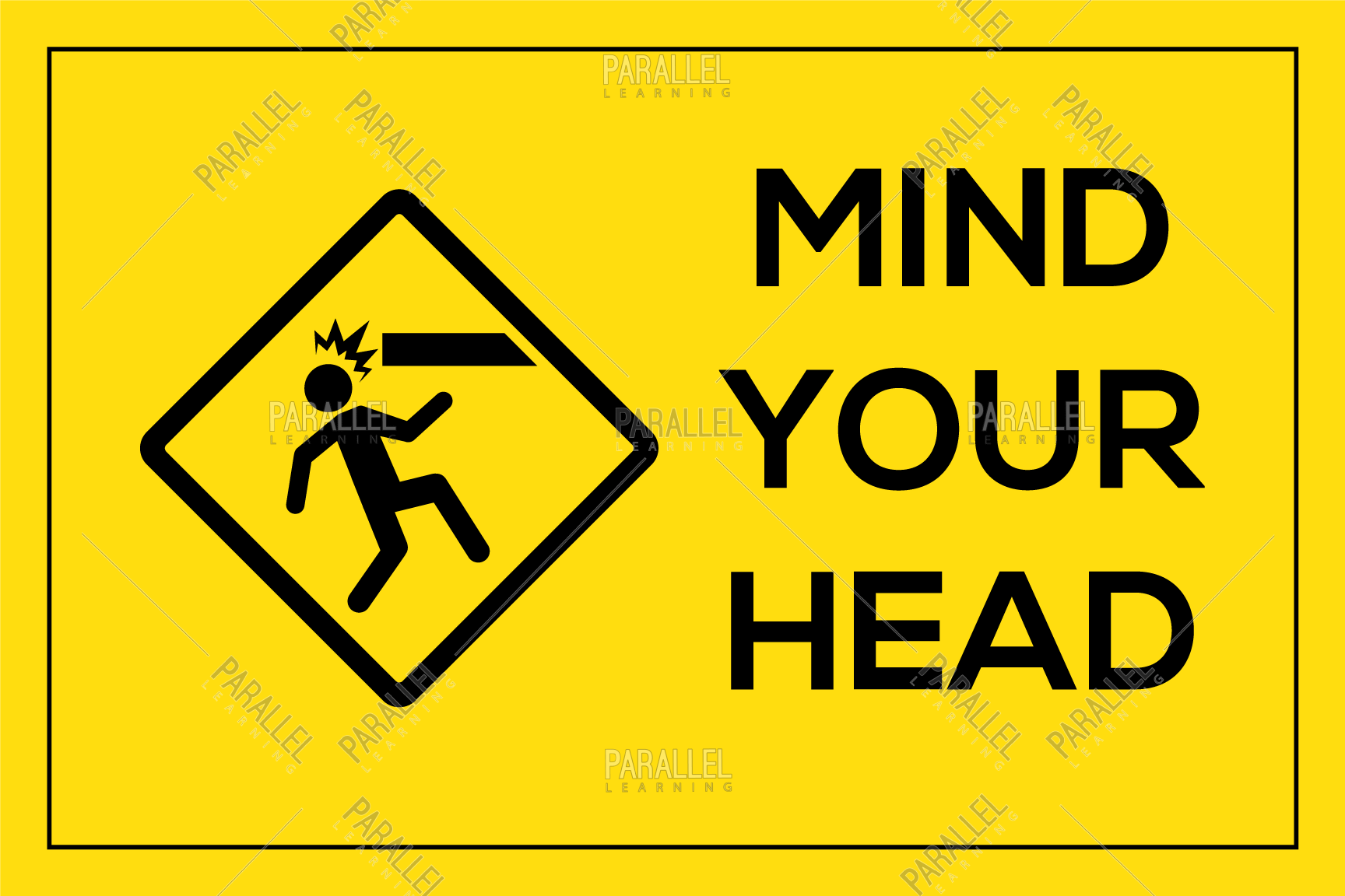 Mind your head signage  Mind your head sticker & poster
