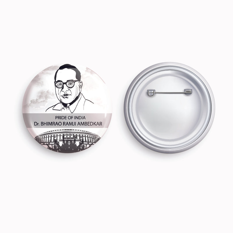 Dr. Ambedkar - 02 | Round pin badge | Size - 58mm