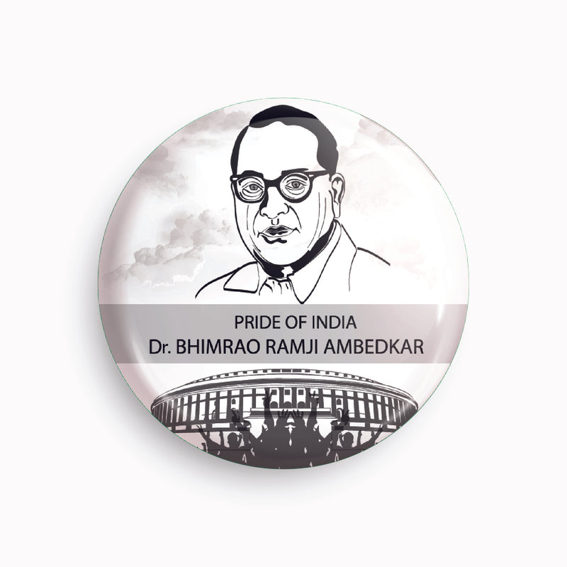 Dr. Ambedkar - 02 | Round pin badge | Size - 58mm