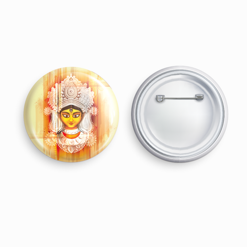 Durga Mata | Round pin badge | Size - 58mm