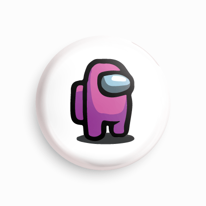 Among us pink | Round pin badge | Size - 58mm - Parallel Learning