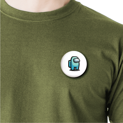Among us blue | Round pin badge | Size - 58mm - Parallel Learning