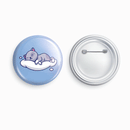 Sleepy Cat | Round pin badge | Size - 58mm - Parallel Learning