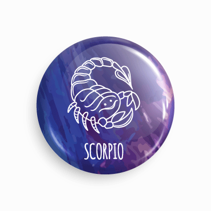 Scorpio | Round pin badge | Size - 58mm - Parallel Learning