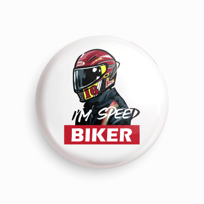 Bike Rider Badge_01 | Round pin badge | Size - 58mm - Parallel Learning