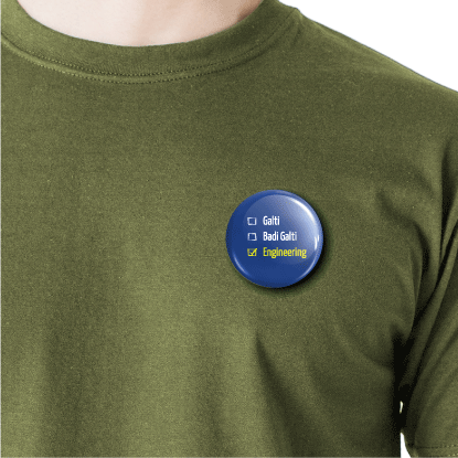 Engineering | Round pin badge | Size - 58mm - Parallel Learning