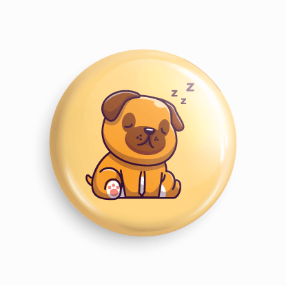 Sleepy Dog | Round pin badge | Size - 58mm - Parallel Learning