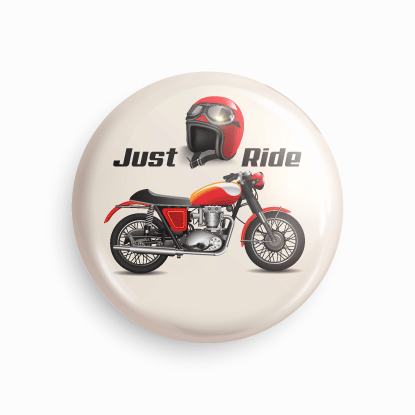 Bike Rider Badge_02 | Round pin badge | Size - 58mm - Parallel Learning