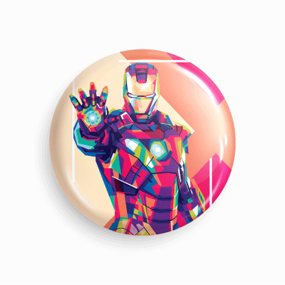 Iron Man | Round pin badge | Size - 58mm - Parallel Learning