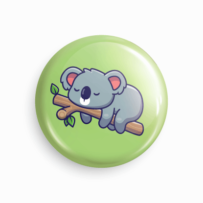 Sleepy Koala | Round pin badge | Size - 58mm - Parallel Learning
