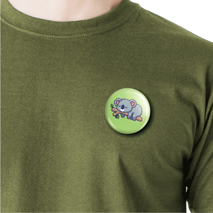Sleepy Koala | Round pin badge | Size - 58mm - Parallel Learning