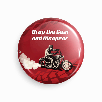 Bike Rider Badge_04 | Round pin badge | Size - 58mm - Parallel Learning