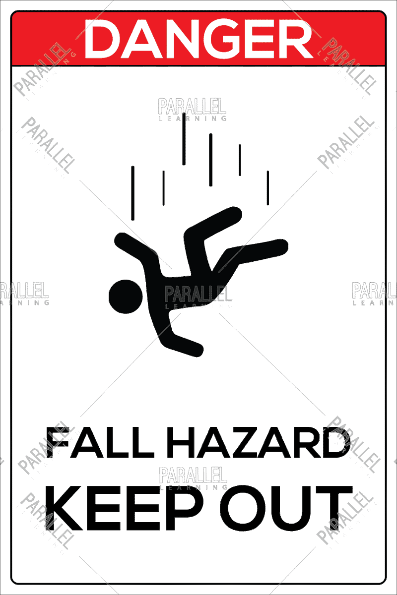 Example Image For Fall Hazard Fall Hazard signage | Fall Hazard posters & sticker