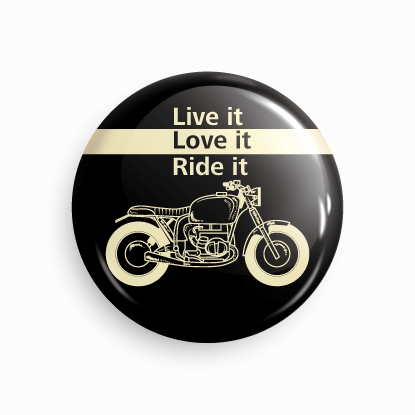 Bike Rider Badge_05 | Round pin badge | Size - 58mm - Parallel Learning