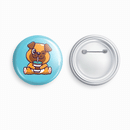 Dog- Sippy Cup_01 | Round pin badge | Size - 58mm - Parallel Learning