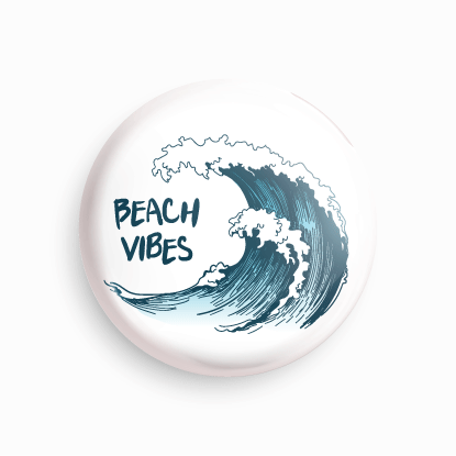 Beach Vibes | Round pin badge | Size - 58mm - Parallel Learning