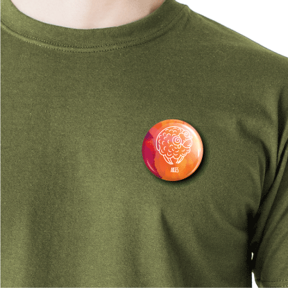 Aries | Round pin badge | Size - 58mm - Parallel Learning