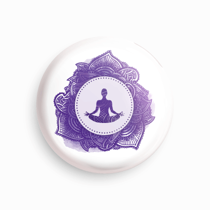 Yoga_purple | Round pin badge | Size - 58mm - Parallel Learning