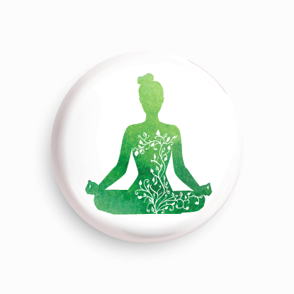 Yoga_Green | Round pin badge | Size - 58mm - Parallel Learning