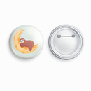 Sloth on moon | Round pin badge | Size - 58mm - Parallel Learning