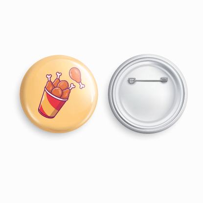 Chicken Bucket | Round pin badge | Size - 58mm - Parallel Learning
