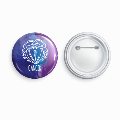 Cancer | Round pin badge | Size - 58mm - Parallel Learning
