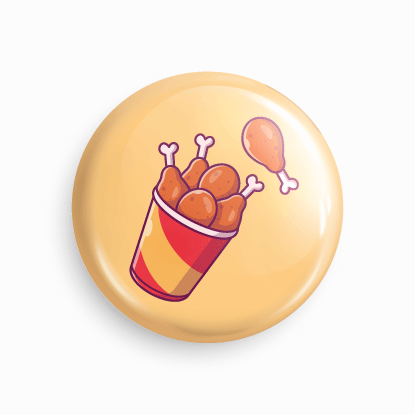 Chicken Bucket | Round pin badge | Size - 58mm - Parallel Learning
