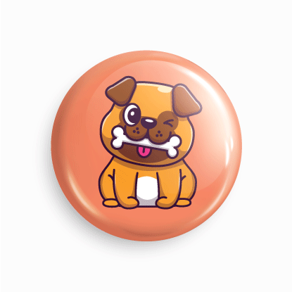 Doggy Bone | Round pin badge | Size - 58mm - Parallel Learning