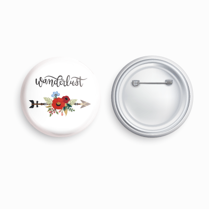 Wanderlust | Round pin badge | Size - 58mm - Parallel Learning