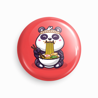 Foodie Panda | Round pin badge | Size - 58mm - Parallel Learning