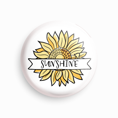 Sunshine | Round pin badge | Size - 58mm - Parallel Learning