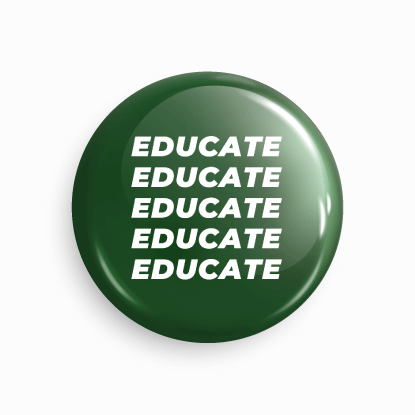 Educate_02 | Round pin badge | Size - 58mm - Parallel Learning
