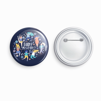 Body positive | Round pin badge | Size - 58mm - Parallel Learning