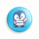 Hello Penguin | Round pin badge | Size - 58mm - Parallel Learning