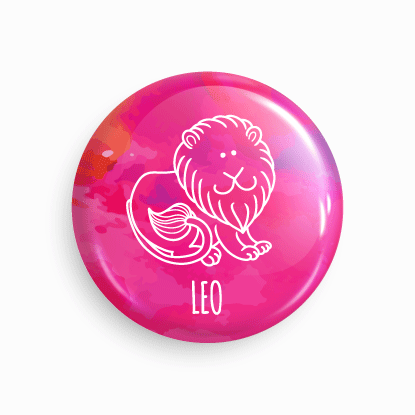 Leo | Round pin badge | Size - 58mm - Parallel Learning