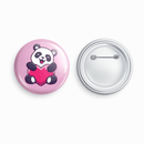 Panda Love | Round pin badge | Size - 58mm - Parallel Learning