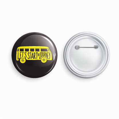 Let's start the journey | Round pin badge | Size - 58mm - Parallel Learning