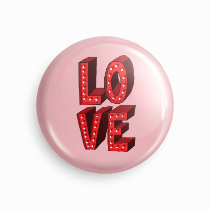 Love | Round pin badge | Size - 58mm - Parallel Learning