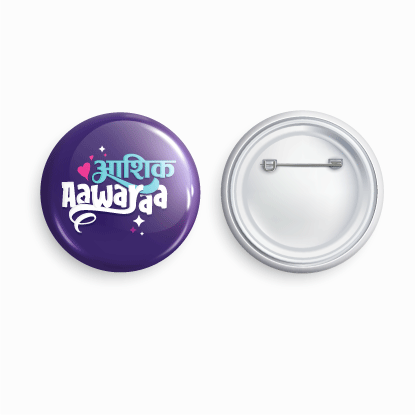 Aashiq Aawaraa | Round pin badge | Size - 58mm - Parallel Learning