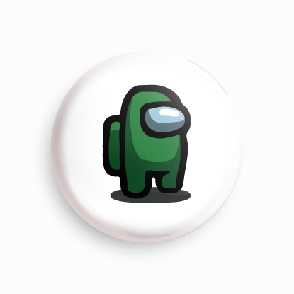 Among us green | Round pin badge | Size - 58mm - Parallel Learning