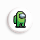Among us light green | Round pin badge | Size - 58mm - Parallel Learning