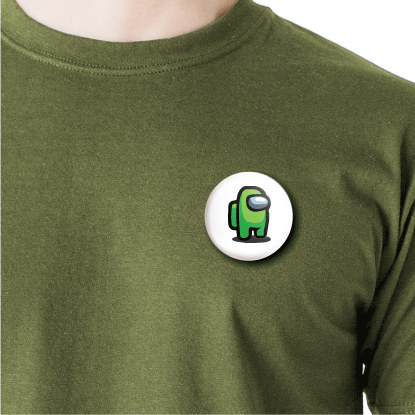Among us light green | Round pin badge | Size - 58mm - Parallel Learning