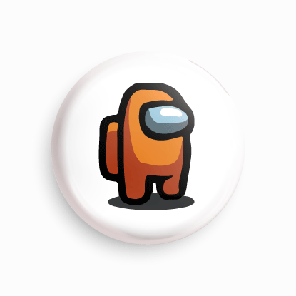 Among us orange | Round pin badge | Size - 58mm - Parallel Learning