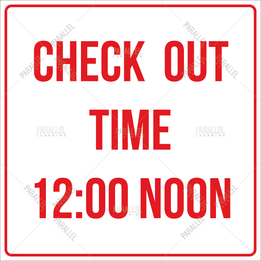Check Out Time 12 Noon | Check Out Time 12 Noon sticker | Check Out ...