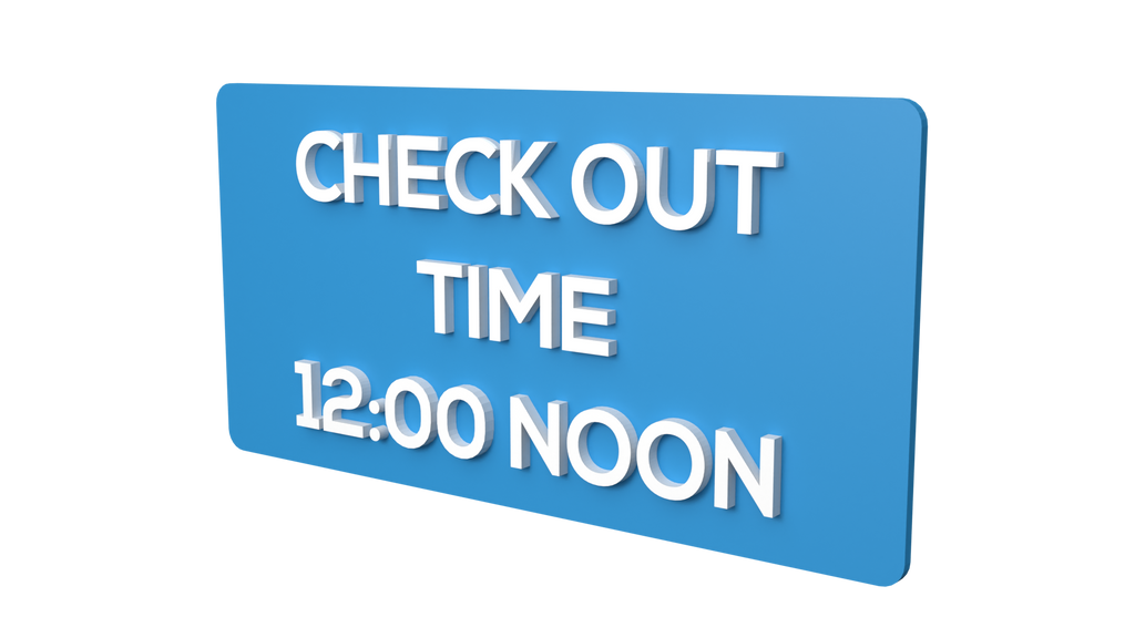 Check Out Time 12 Noon sign | Check Out Time 12 Noon Signage | Check ...