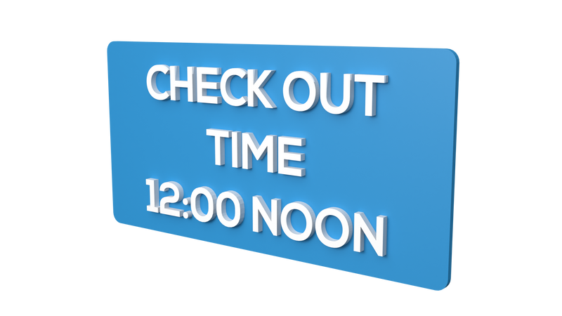Check Out Time 12 Noon sign | Check Out Time 12 Noon Signage | Check ...
