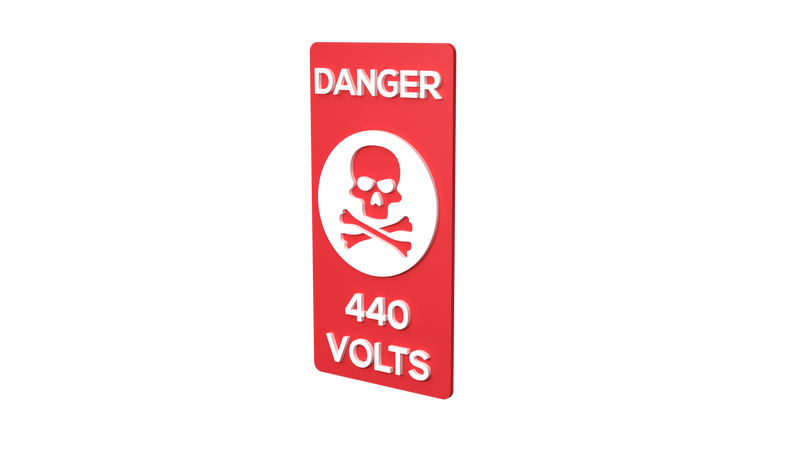 DANGER - 440 VOLTS - 3D ACRYLIC - Parallel Learning